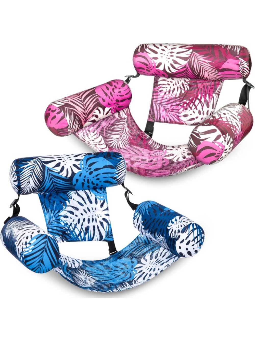 2 Pack Inflatable Lounge Chairs for Adults - Heavy Duty Pool Floats & Noodles